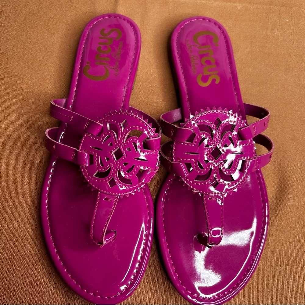 Circus by Sam Edelman Patent Leather Clara Pink Sandals Padded Women’s Size 10